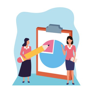 pano ile avatar iş kadını, renkli tasarım