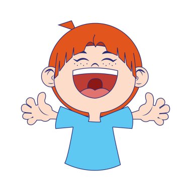 çizgi film mutlu çocuk gülen ikon