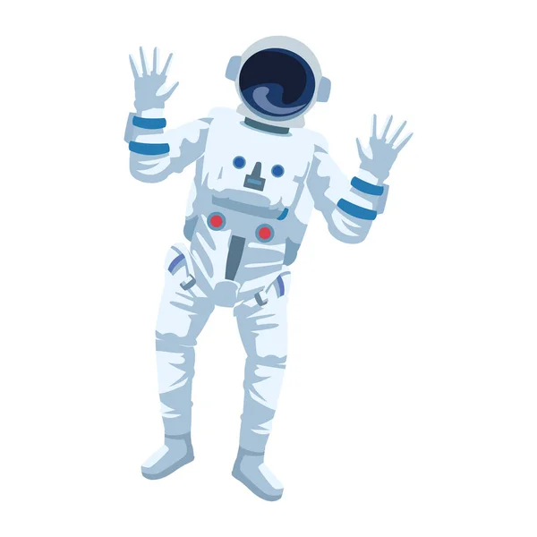 Gambar ikon astronot, desain datar - Stok Vektor