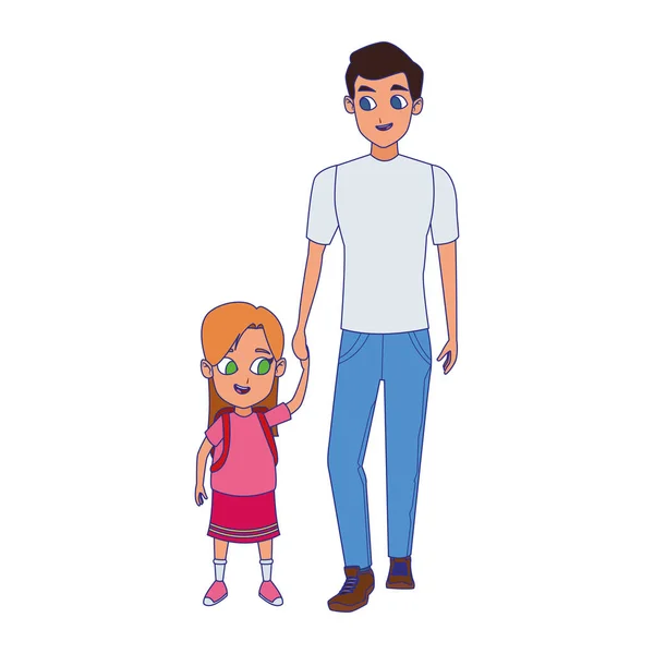 Muž s malou dívčí ikonou — Stockový vektor
