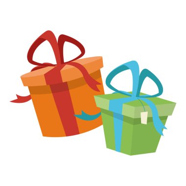hediye kutuları simgesi, renkli tasarım