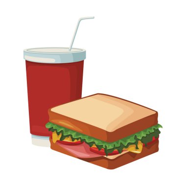Sandviç ve içecek ikonu, Fast Food tasarımı