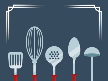 Mutfak gereçleri simgesi, renkli tasarım