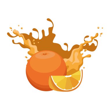 Portakal suyu ikonu, düz tasarım.