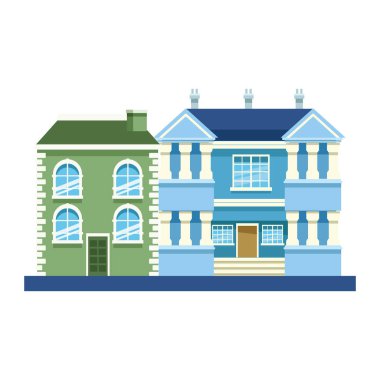 Antika evler, düz tasarım