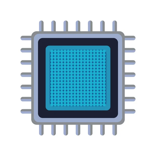 Electronic chip icon, flat design — 스톡 벡터