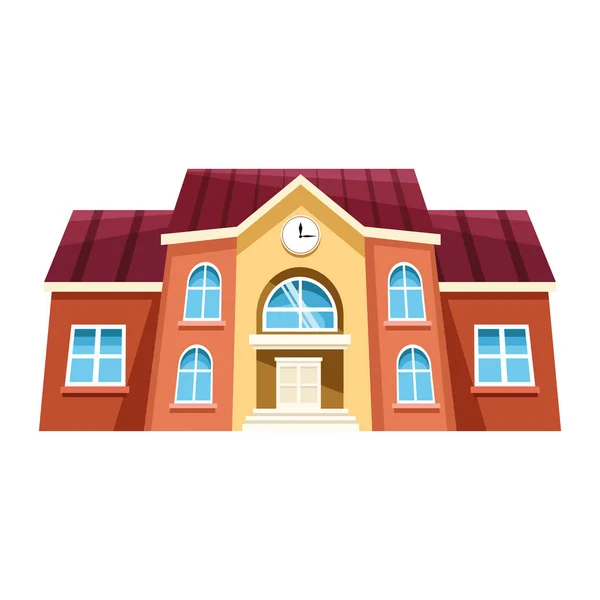 School building icon, colorful design — ストックベクタ