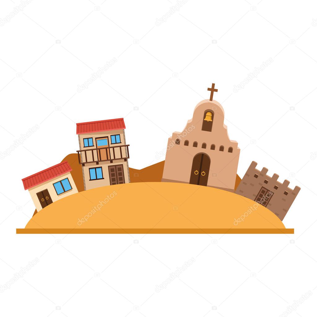 Isolated mexican downtown, vector design