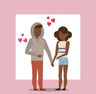 Afro aşıklar, kalplerini seven çiftler.