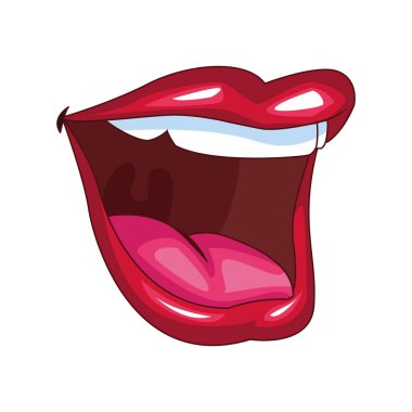 dişi ağız simgesi, renkli tasarım