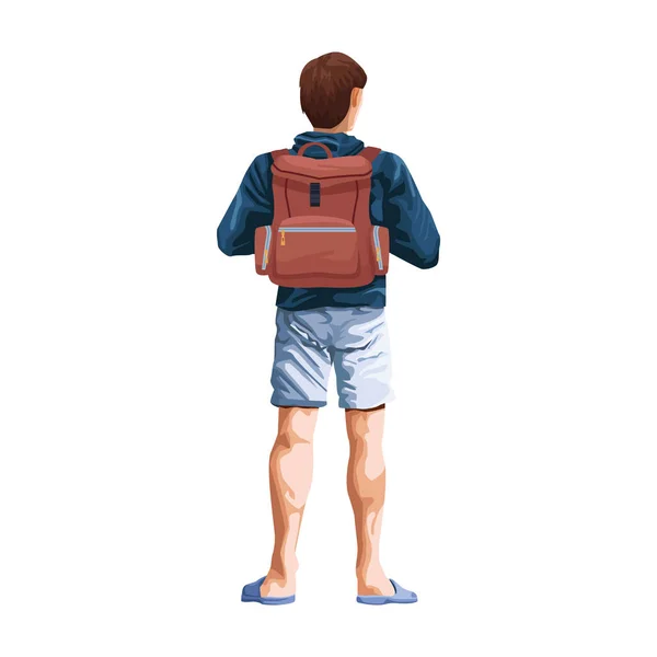 背负背包图标，平面设计的男人 — 图库矢量图片