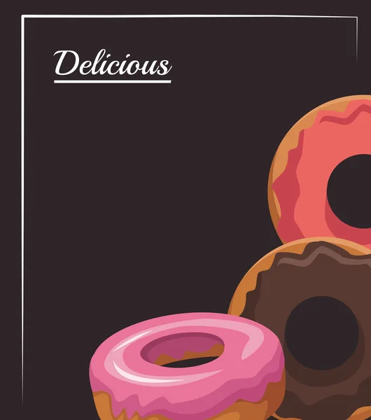 Sweet donuts icon, colorful design — ストックベクタ