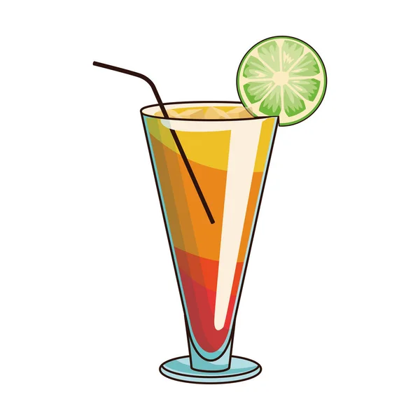 Icona del cocktail all'alba, design piatto — Vettoriale Stock
