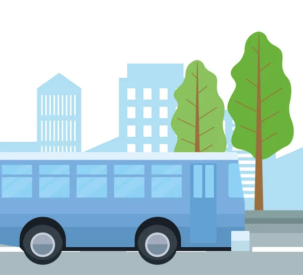 Bus op de straat vector ontwerp — Stockvector