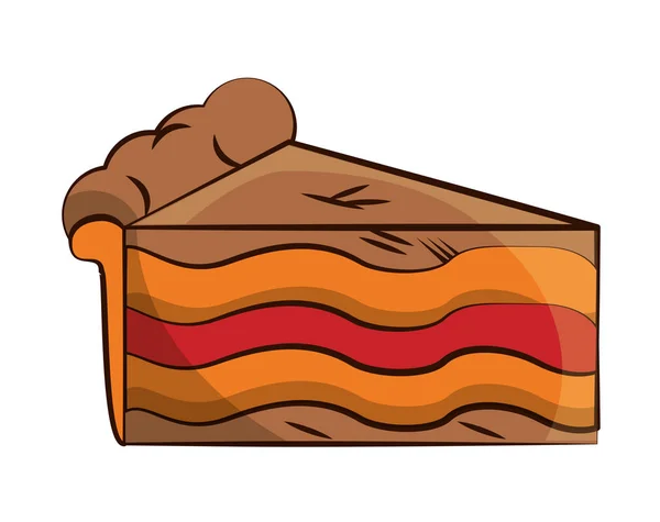 Lezzetli tatlı pasta porsiyon simgesi — Stok Vektör