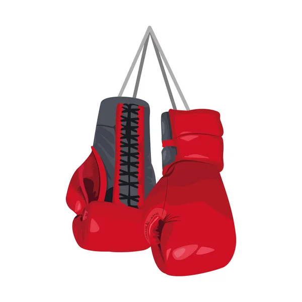 Luvas de boxe pendurado ícone, design colorido — Vetor de Stock