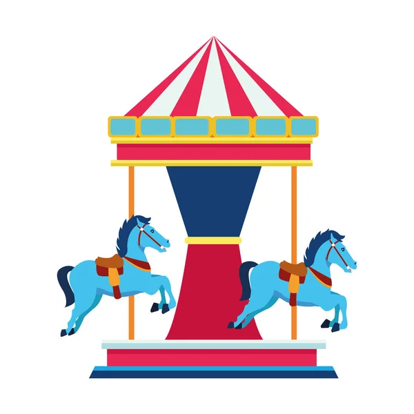 Horse carousel icon, flat design — 스톡 벡터