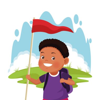 bayraklı çizgi film kaşifi çocuk.