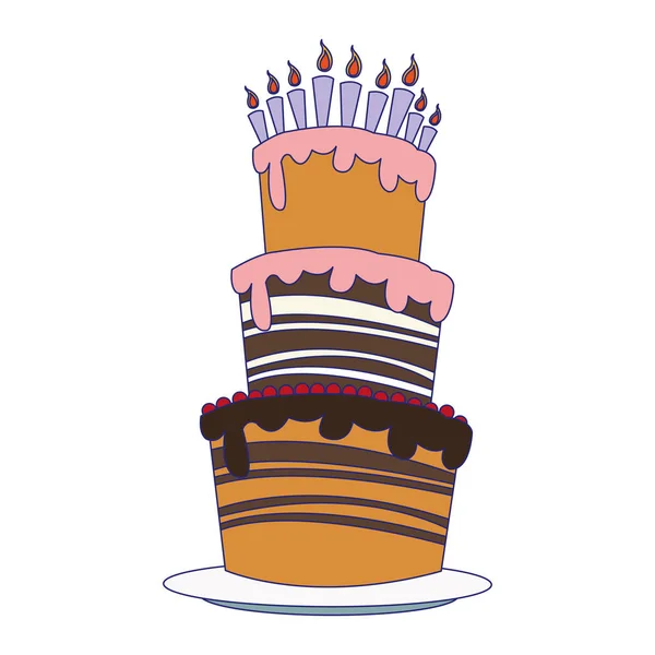 Grande ícone bolo de aniversário —  Vetores de Stock
