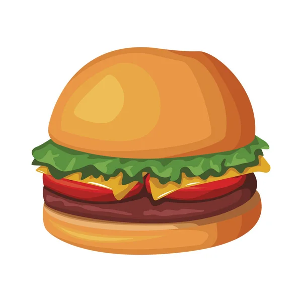 Icono de la hamburguesa, diseño de comida rápida — Archivo Imágenes Vectoriales