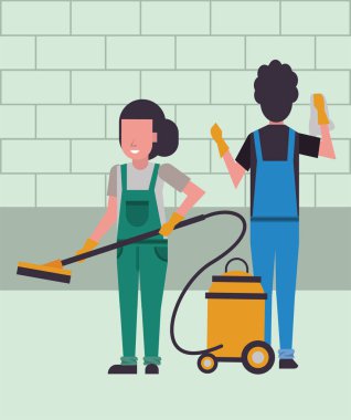 ev işçileri, ekipman karakterli çift.