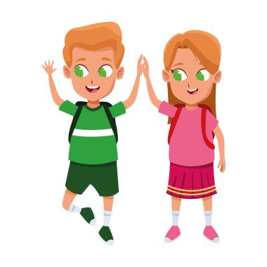 Çizgi film sarışın çocuk ikonu, düz tasarım