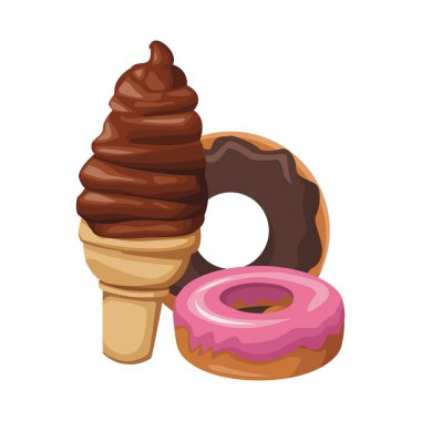 Dondurma ve tatlı çörek ikonu