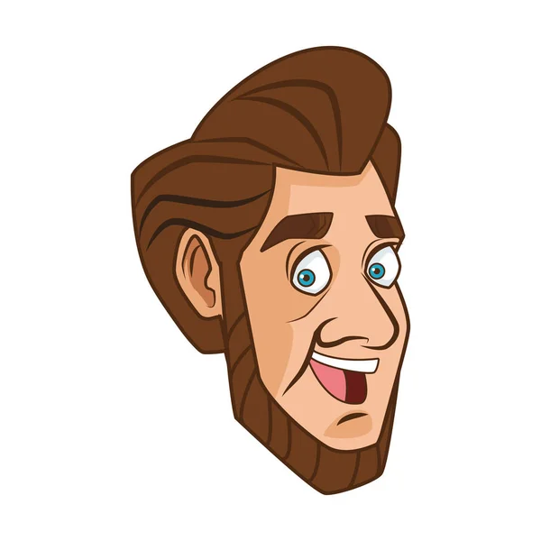 Hombre cara con el icono de la barba, diseño colorido — Vector de stock