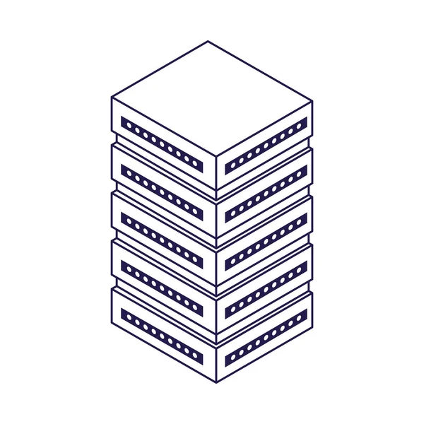 Pictogram dataserver centrum, plat ontwerp — Stockvector