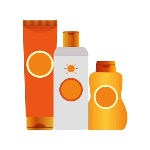 Protetores solares garrafas ícone, design colorido — Vetor de Stock