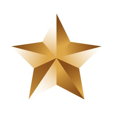 izometrik yıldız simgesi, renkli tasarım