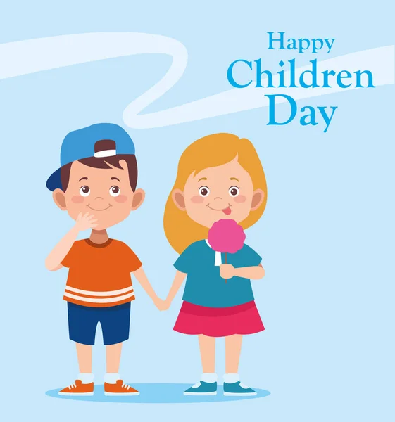 Happy Children Day Design mit glücklichen Mädchen und Frauen — Stockvektor