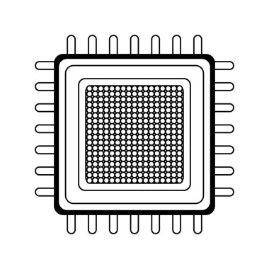 elektronik çip simgesi, düz tasarım