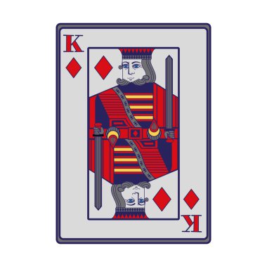 karo kralı kart simgesi, düz tasarım