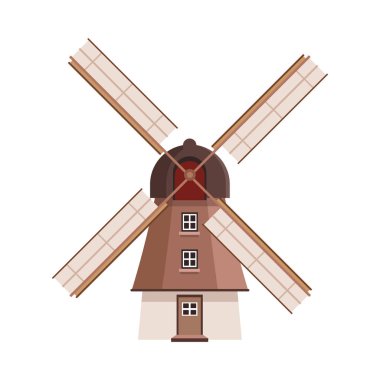 Yel değirmeni simgesi, düz tasarım