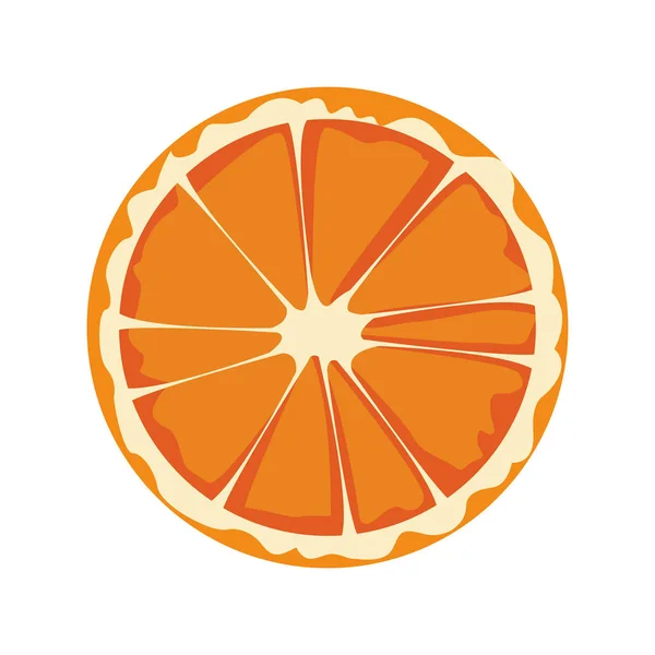 Naranja icono de la fruta rebanada, diseño plano — Vector de stock