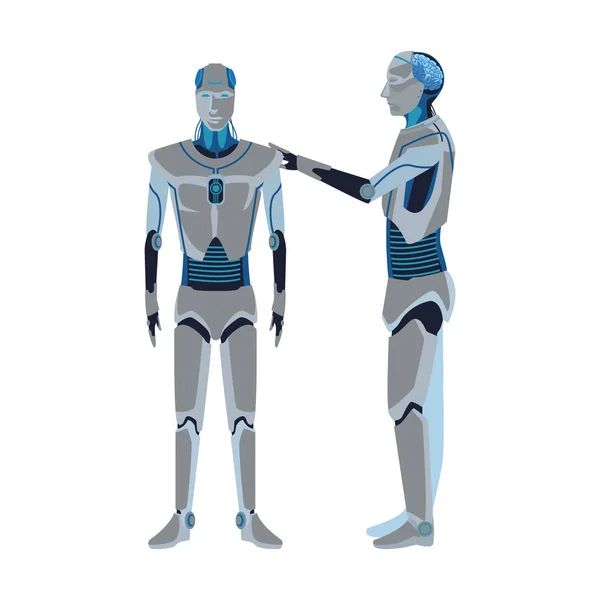 Humanoid robots icon, artificial intelligence design , — 스톡 벡터