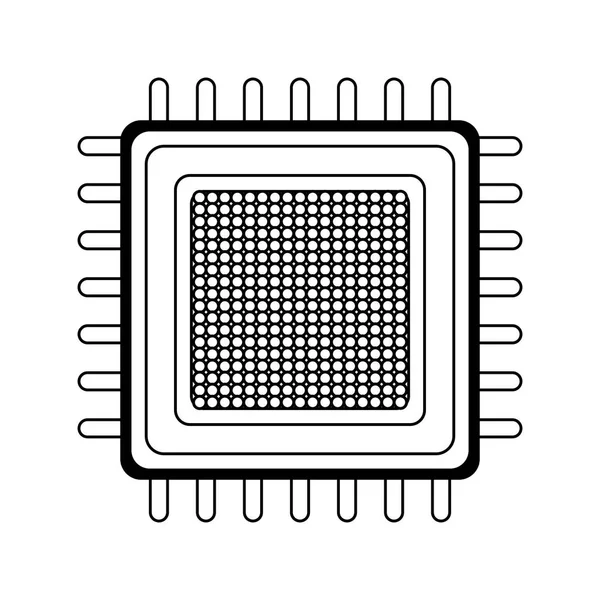 Electronic chip icon, flat design — 스톡 벡터