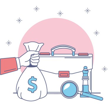 Para ve iş simgesi vektör tasarımı