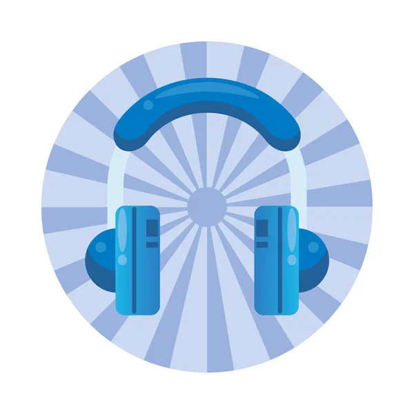 Słuchawki urządzenie audio ikona izolowane — Wektor stockowy