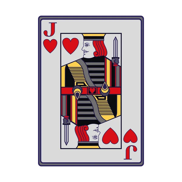 Icône de carte jack of hearts, design plat — Image vectorielle
