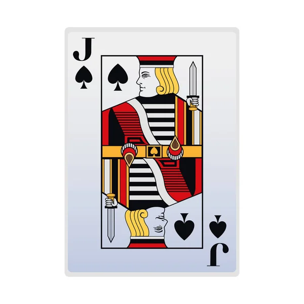 Jack of spades card icon, colorful design — Stock Vector