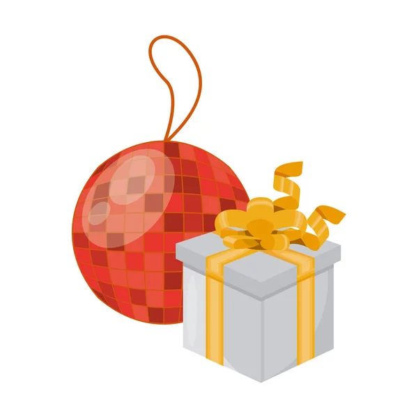 Gift box present with mirror ball party — ストックベクタ