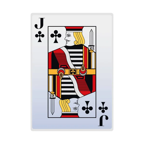 Jack of club card simgesi, düz tasarım — Stok Vektör