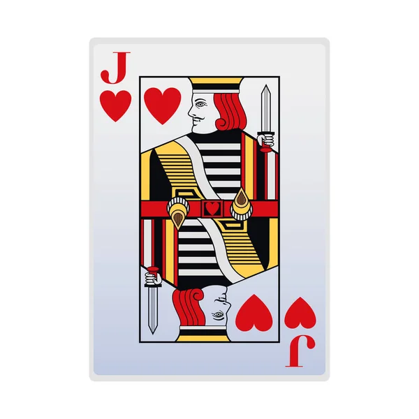 Jack of hearts kort ikon, platt design — Stock vektor