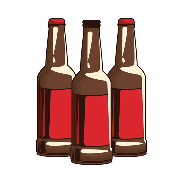 Beer bottles icon, flat design — 스톡 벡터
