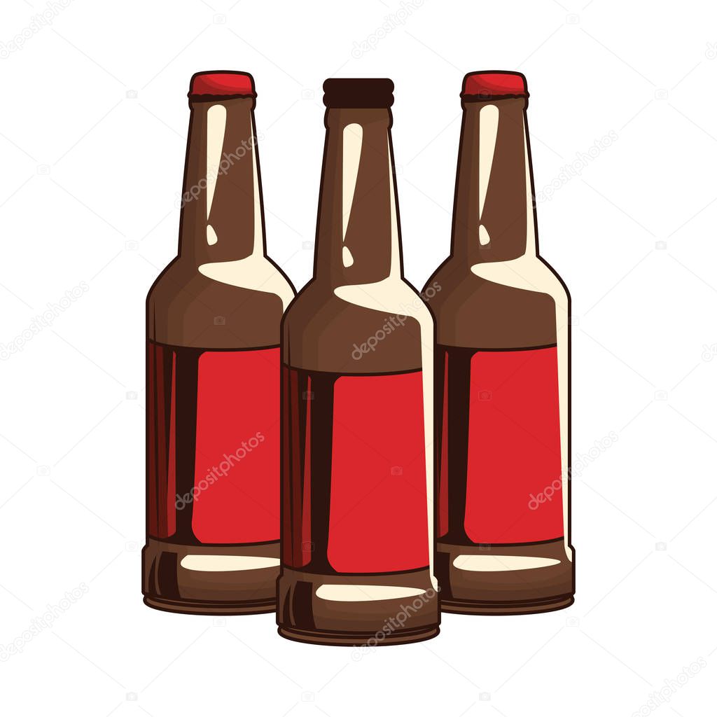 beer bottles icon, flat design