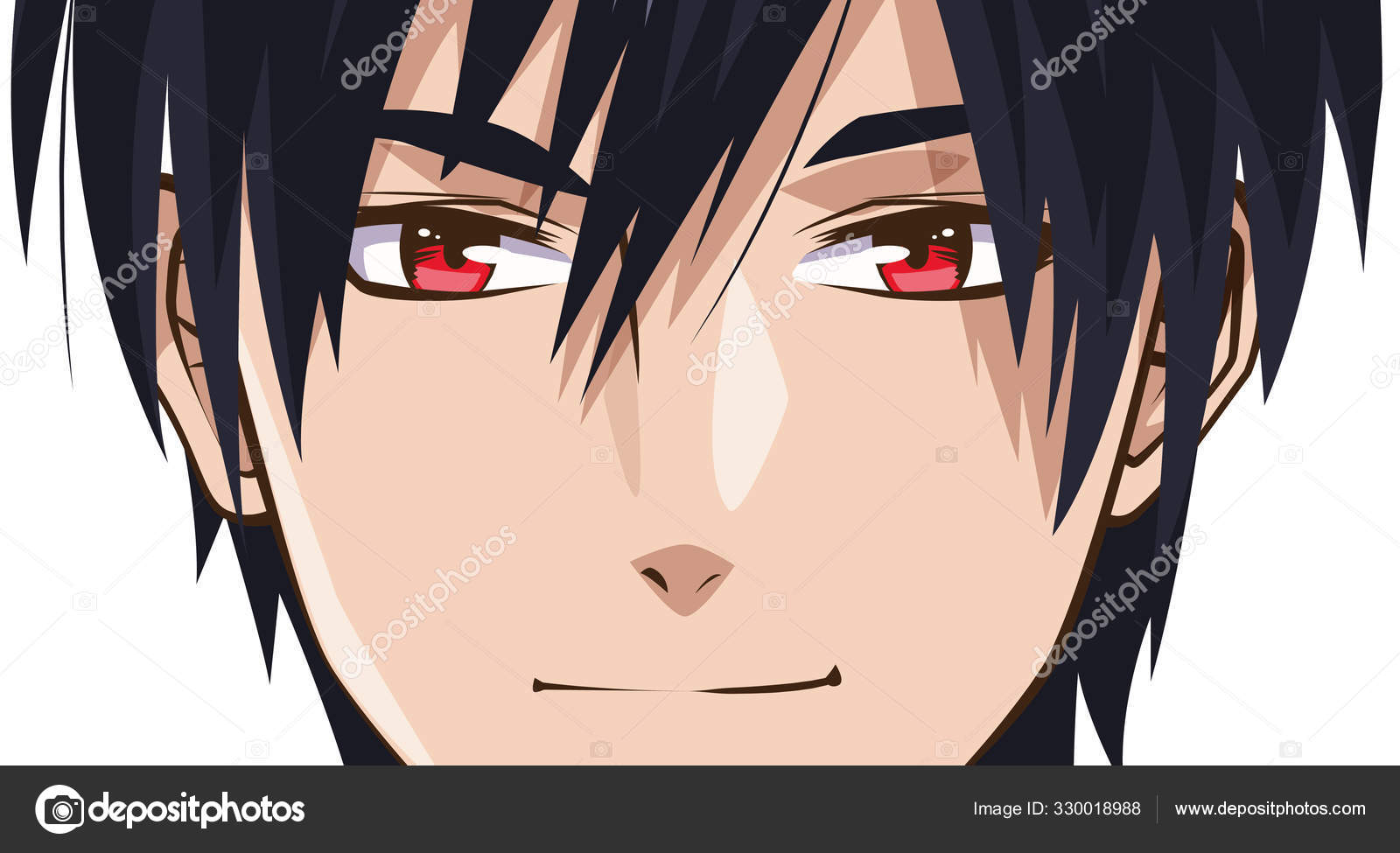 Boy anime male manga cartoon icon. Vector graphic, Stock vector