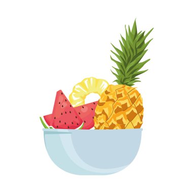 Ananaslı ve sağlıklı meyveli kase.