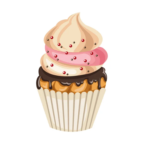 Icône de cupcake sucré, design coloré — Image vectorielle